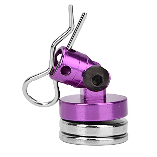 Magnetic Body Mount Kit, Invisible Magnetic Shell Post Mounting Set for SCX10 4W D HSP 1 10 RC Car, Aluminum Alloy Body Post with Slotting Design (Purple) - color: Purple