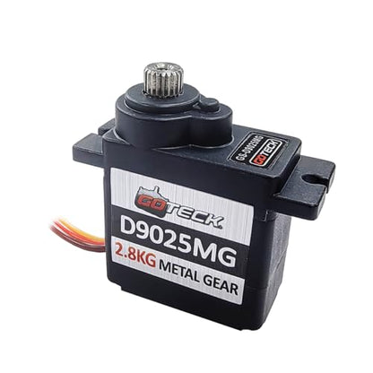GOTECK 2PCS D9025MG 9g Mini Servo, Micro Full Metal Gear Digital Servo,with Metal Horn for RC Car Model Boat Fixed-Wing Helicopter Airplane Robot Toy - color: Gs9025mg