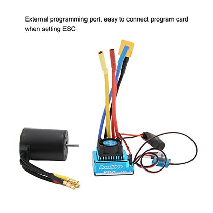 RiToEasysports Brushless ESC Combo, High Speed 2300KV 120A Motor Controller for 1/10 1/8 Scale RC Cars Off-Road Racing Crawling
