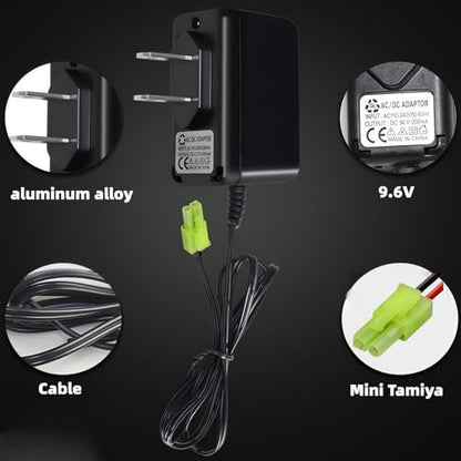 9.6v Airsoft RC Battery Charger Mini Tamiya(Green) Connector for 9.6V (8S) NiMH/NiCd Battery 12V 250mA AC Plug Charger