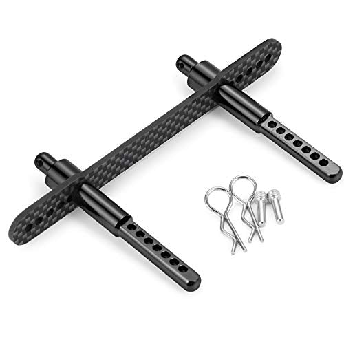 Que-T Body Mount (F&R) for Axial SCX10 II 90046 90047 1/10 RC Car (Black) - color: Black