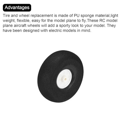 MECCANIXITY 8Pcs RC Airplane Wheels 56mm / 2.2" OD Aircraft Sponge Tire Tail Airplanes Foam Wheel Replacement for DIY Model Plane Helicopter - size: 56mm / 2.2" OD