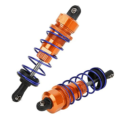 2pcs 92mm RC Oil Pressure Adjustable Front Shock Damper, 1/10 RC Car Shock Damper, Upgrade Buggy Truggy Suspension for ZD Racing HSP with Aluminum Alloy Body (Orange) - color: Orange