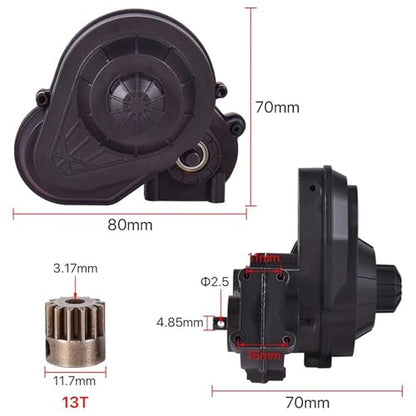 Rc Replacement Parts for Axial for SCX10 SCX10 II 90046 Complete Gearbox Transmission Gears Set 1/10 RC Crawler Car Upgrades Part 3.17mm Motor Shaft Replacement(Black) - color: Black