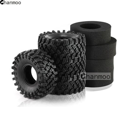 2.2 RC Crawler Tires 1/10 RC Rubber Slingers Grappler Mud Wheels Tyres For 1:10 Scale Rock Crawler Car Axial SCX10 90047 D90 TF2 Tamiya CC01 Traxxas TRX4 2.2in Beadlock Rims 4PCS