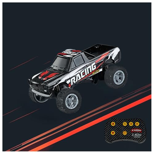 1/64 Scale Alloy RC Car 2.4GHZ Off-Road Remote Control Car with Trailer Three Speed Adjustment Small RC Truck Gifts for Christmas Day Birthday (HB10 Black) - style: HB10 Black