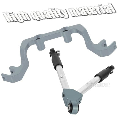 RC Front Tie Rods with Stabilizer Upgrades Part for 1/10 Slash 4X4 LCG,Alloy Aluminium Front Positive and Negative Teeth Pull Rod + Fixed Code Combination-Set,Titanium - color: Titanium - (Front Tie Rods)