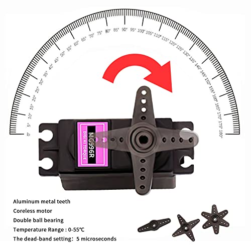 MG996R Digital Servo Motor 4Pack 55g Metal Gear | Metal gear, 55g torque, digital precision, fits Arduino/Futaba JR, ideal for RC car/boat/robot. - style: 4PCS MG996R