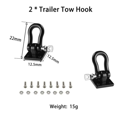 1/10 RC Crawler Tow Chain,Trailer Tow Rope,Rescue Hook Buckle for Traxxas TRX4 Axial SCX10 90046 Tamiya D90 TF2 CC01,1/10 Scale RC Accessories