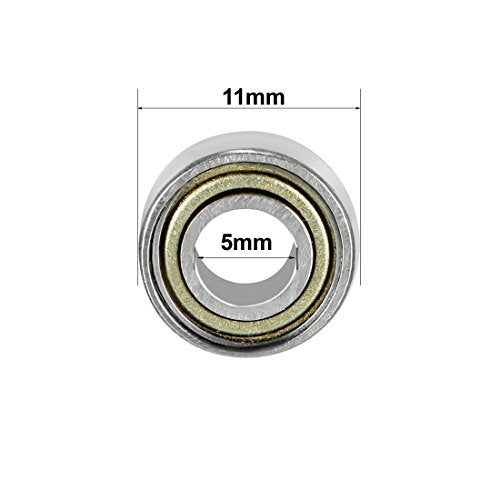 uxcell 685ZZ Ball Bearing 5mm x 11mm x 5mm Double Shielded 685-2Z Deep Groove Bearings, Carbon Steel (Pack of 20) - size: 5mmx11mmx5mm