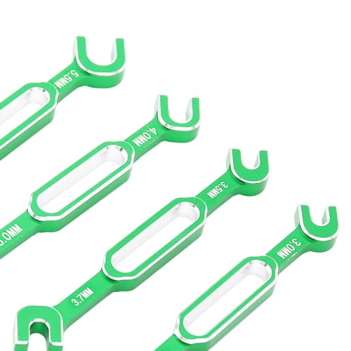 RC Car Wrench, 3.0 to 6.0mm Aluminum Alloy Turnbuckle Nut Ball Joint Remover Wrench Set, with Lightweight Durable Construction for Adjusting Ball Joints, Pull Rods, and Push Rods (Green) - color: Green