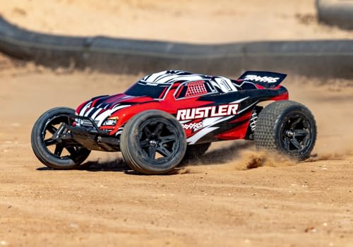 Traxxas Rustler 2WD XL-5 Stadium Truck with Battery and Charger - color: Red