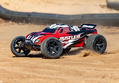 Traxxas Rustler 2WD XL-5 Stadium Truck with Battery and Charger - color: Red