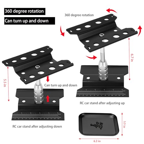 RC Car Repair Work Stand 652 PCS Screw Kit RC Repair Kit Universal RC Screw Set for Arrma Redcat Traxxas Axial HPI Losi 1/8 1/10 1/12 1/16 Scale RC Cars Trucks Crawler - style: Black RC Kit