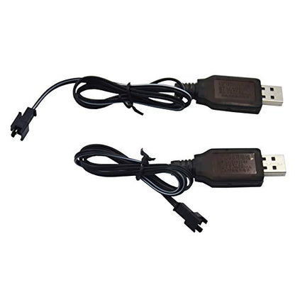 Blomiky 2 Pack SM-2P Ni-Cd or Ni-MH Battery Charger Cable for SY-E511 RC Excavator 4.8V NiCd or NiMH Battery 1:18 RC Car USB 4.8V 2