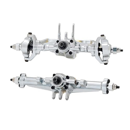 RC Front and Rear Axles Set CNC Aluminum Alloy Portal Axles Set Complete Axles Suit for 1/18 TRX4M TRX4 Redcat Ascent-18 Etc Upgrade Kit(Silver)