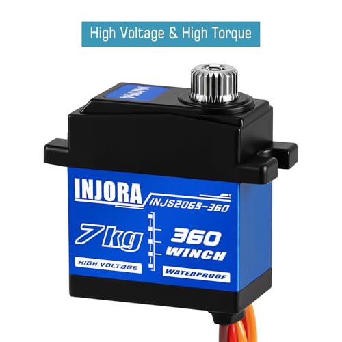 INJORA Tow Truck Crane Kit & INJS2065-360 Winch Servo for TRX4M (Silver) - color: Silver
