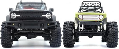 Brass 1.0 beadlock Wheels and Tires, 61mm Tall Tyre and Adjustable Offset 1'' Rims for RC Mud Crawler 1/18 TRX4M 1/24 SCX24 Upgrades, HS701454 - color: Black
