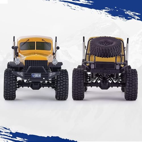 FMS Rochobby 1/10 Atlas Ready Set RC Crawler RC Truck 4X4 with Lighting, 2.4GHz Radio,Ball Bearing, Metal-Gear Full,4 Link Suspension,Rapid Separation Car Body for Adult (Yellow) - color: 1/10 Yellow