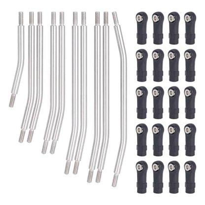 10Pcs Stainless Steel Links Rod Set with Ball End 313/324mm Wheelbase for 1/10 RC Crawler Car Axial SCX10 II 90046 Upgrade Parts(324mm) - color: 324mm