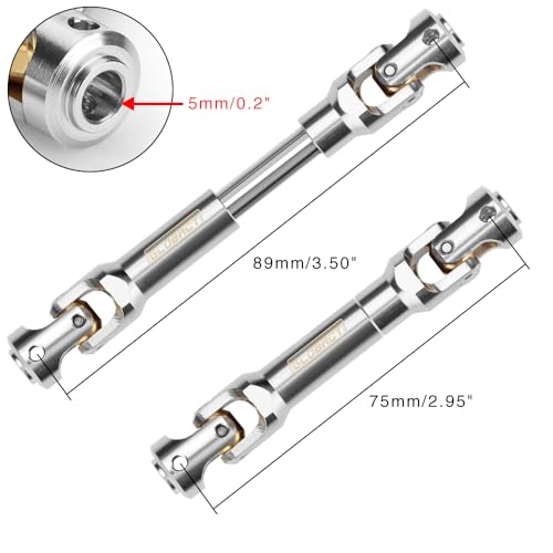 Stainless Steel Driveshaft for 1/10 RC Crawler TRX4 SCX10, 75-89mm | CNC Machined, Heavy-Duty Drive Shafts, Splined Engagement - size: 75-89mm