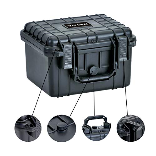 MEIJIA Portable All Weather Waterproof Camera Case With Foam,Fit Use of Drones,Camera,Equipments,Elegant Black,10.62 x9.68x6.87inches - color: Black, size: 10.62 x 9.68 x 6.87 inches
