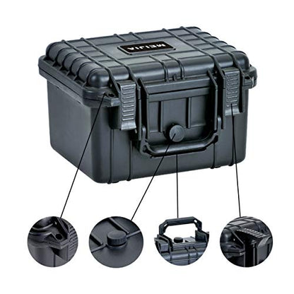 MEIJIA Portable All Weather Waterproof Camera Case With Foam,Fit Use of Drones,Camera,Equipments,Elegant Black,10.62 x9.68x6.87inches - color: Black, size: 10.62 x 9.68 x 6.87 inches