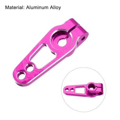 MECCANIXITY 4 Pcs Aluminum Alloy 25T Steering Servo Arm Horn for DIY RC Car/Boat/Airplane Boat Accessories, Pink/Black - color: Pink/Black