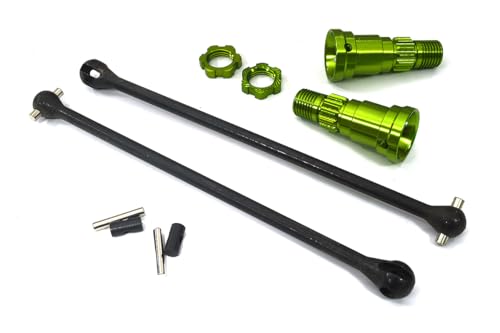 Universal Green Drive Shafts with Stub Axles (2) for Traxxas 8S X-Maxx 4X4