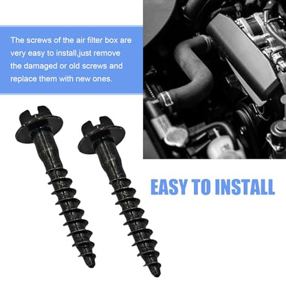 MLY 5 PCS Air Box Screw, BAS01003 Air Filter Housing Retaining Bolts, Steel Air Box Bolt Screws Replacement OEM#11549031 6509605AA, Compatible with Chrysler Chevrolet Dodge Jeep Pontiac (Black)