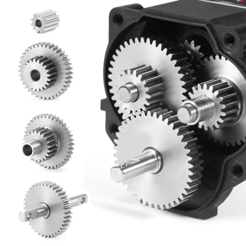 MOHERO Stainless Steel 9.7:1 Overdrive Transmission Gear Pinion Set for Tra-xxas 1/18 TRX4M Bronco Defender RC Crawler Car - color: 9.7:1