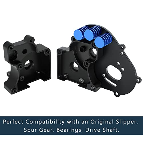 GLOBACT RC Transmission for 1/10 Slash/Stampede/Rustler 2WD, Replace 3691 | Including Aluminum Motor Plate and Arm Mounts