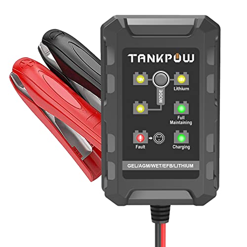 6V/12V 1.5A Automatic Battery Charger,Smart Battery Charger with Overcharge Protection,Trickle Charger Maintainer for Cars,Motorcycle,Lead-Acid&Lithium(LiFePO4) Deep Cycle Batteries