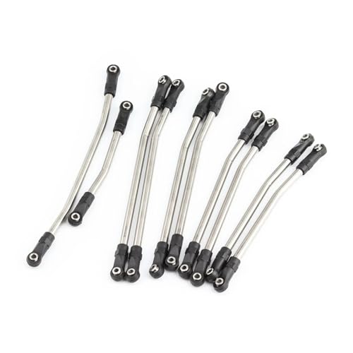 RC car Components Compatible with Axial for SCX10 for SCX10 II 90046 1/10 RC Crawler Car Upgrade Parts Metal Link Set Steering Rod End Kit(324mm) - size: 324mm