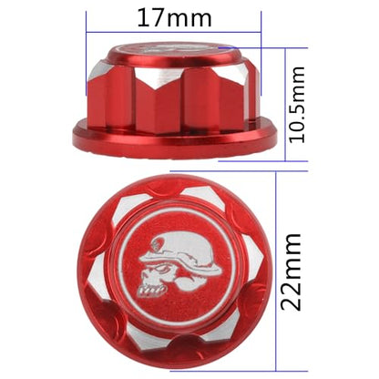 17mm Hex Wheel Nuts Adapter Dustproof Caps 1.25 Thread Compatible with Traxxas X-Maxx Summit E-Revo HPI HSP Losi Kyosho Tamiya Himoto 1/8 RC Buggy Car (Red) - color: Red