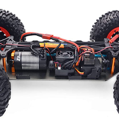 1/10 Scale 4WD RC Cars for Adults Brushless+Wheel，Max 43 MPH Off-Road Fast RC Cars (red) - color: Red