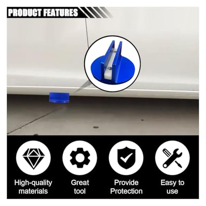 2PCS Universal Magnetic Jack Pad, 0.37" Slotted Aluminum Grooved Pad | Jack Puck Pinch, Pinch Weld Frame Rail Adapter with Large Slotted for Most Cars SUVs Trucks, Blue - color: Blue-2PCS