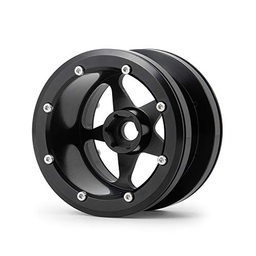 MOHERO 2.2” Alloy Beadlock Wheels Rims 40mm for 1/10 Axial Wraith 90018 90048 90053 RBX10 Gen7 Gen8 TRX6 SCX10-III RC Rock Crawler Upgrade Parts (Black) - color: Black