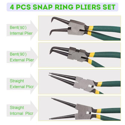 7-Inch Heavy Duty Snap Ring Pliers Set – Internal/External for Auto Repair