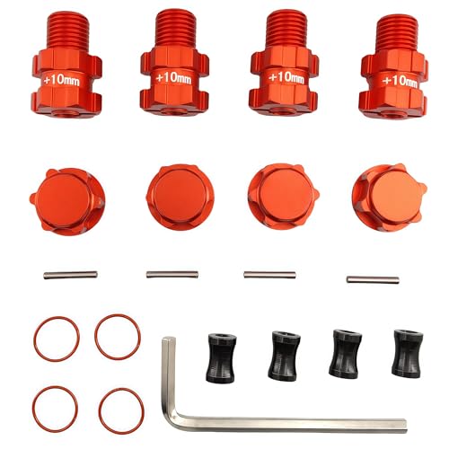 10mm Extended 17mm Wheel Hex Hub for ARRMA Senton Granite Big Rock | 14mm to 17mm,Aluminum,Anti-Dust Cap Nuts,Vorteks,Infraction,Vendetta,1/10 3S,Upgrade Parts,CNC Machined