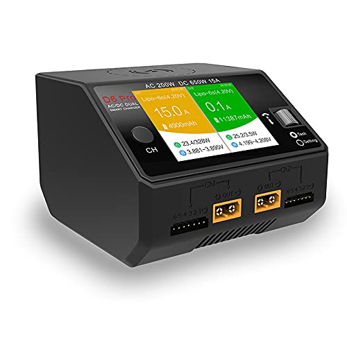 HOTA D6 Pro Lipo Charger AC200W DC650W 15A for LiHv Nicd NiMH Lipo Battery with Balance Phone Wireless Charging RC Car Drone Parts