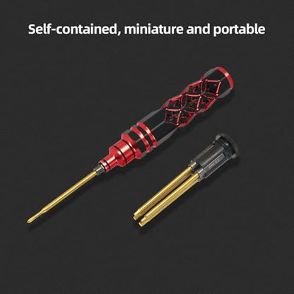 5-in-1 RC Tool Kit, Hex Allen Screwdriver Kit, RC Screwdriver Set 1.5mm 2.0mm 2.5mm 3.0mm RC Car Repair Tool Kit for RC Model Car Boat Helicopter (Red) - color: Red
