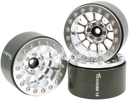 152g Super Heavy Duty RC 1.9 Beadlock Wheels Offsets -6mm Rims Hex 12mm Wheel for TRX4 TRX6 SCX10 Gen8 1/10 RC Crawler Remote Control Car Upgrades Accessories (Silver) - color: Silver