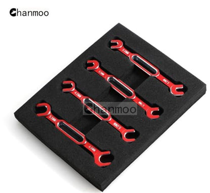 RC Aluminum Alloy Wrench Turnbuckle Nut Ball 3.0/3.2/3.5/3.7/4.0/5.0/5.5/6.0mm Joint Remover RC Universal Repair Tool Set For RC Crawler Monster Truck Off Road Car Drone Airplane (Red) - color: Red