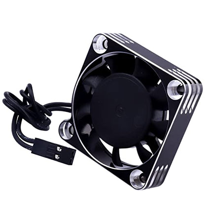 Motor Cooling Fan RC Model Heatsink 16000RPM ESC Cooling Fan for RC Car Truck Buggy Crawler 1/8 1/10 Scale 540 550 Brushless Motor (Black-Silver) - color: Black-Silver