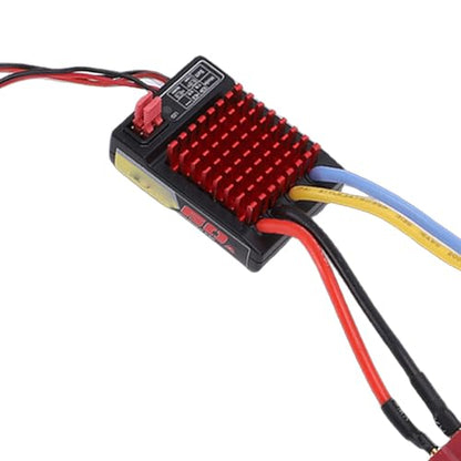 RC Brushed ESC, 60A ESC Water Proof Electronic Speed Controller with 320A Peak for 1/10 1/12 RC Car (T Plug)