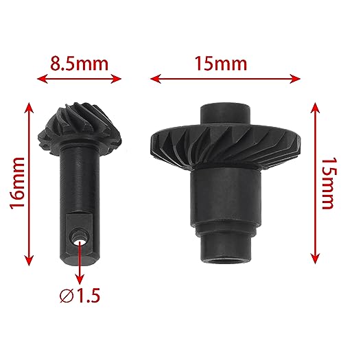MEUS Racing 12-24T TRX4M Differential Gear Helical Diff Gears Set for Traxxas TRX4M Bronco Defender K10 F150 1/18 RC Crawlers Upgrades Parts, 2 Sets - size: 12-24T