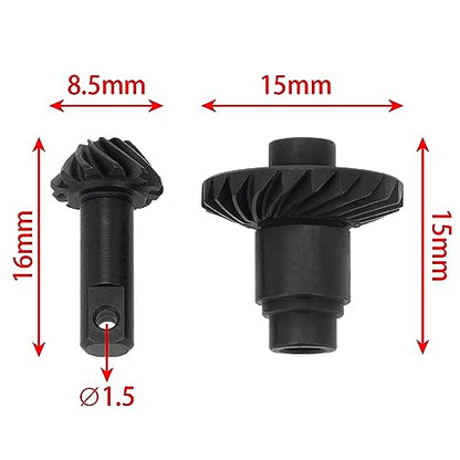 MEUS Racing 12-24T TRX4M Differential Gear Helical Diff Gears Set for Traxxas TRX4M Bronco Defender K10 F150 1/18 RC Crawlers Upgrades Parts, 2 Sets - size: 12-24T