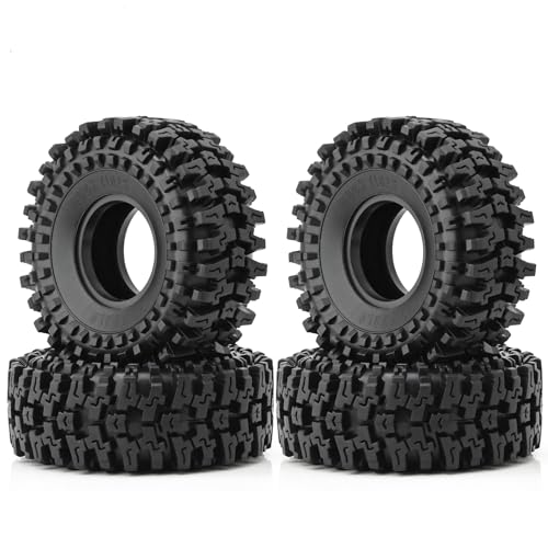 1.9 RC Crawler Tires With Foam Insert 1/10 Soft Rubber Mud Grappler Wheels Tyres OD 4.72" For 1:10 Rock Crawler Car Traxxas TRX4 Axial SCX10 II RC4WD D90 TF2 Tamiya CC01 Gen8 1.9" Rims 4PCS