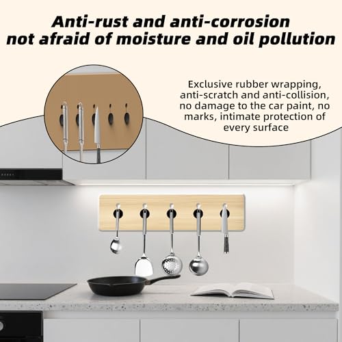 Magnetpro 4 Pieces Strong Rubber Coated Mounting Magnets Anti-Scratch, 30 LBS of Adhesive Power, Magnetic Assembly with T-Shaped Hanging Buckle - size: T-Buckle 30LB - 4P